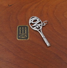 James Avery Love Tennis Racket Charm Sterling Silver Large 1.5" Retired CHS1949