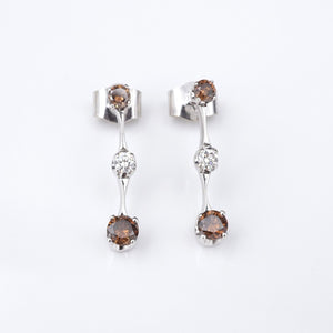 H. Stern 18k White Gold Diamond Fancy Chocolate Diamond Drop Earrings EG2237