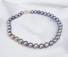 14k Tahitian Pearl Necklace Strand Yellow Gold 9-11mm 16" Choker NG1517