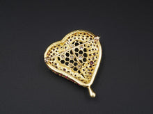 Henryk Kaston for Salvador Dalí Ruby and Diamond Honeycomb Heart Brooch PG1717