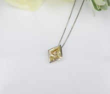 18k White Gold 1ct Natural Yellow Diamond Solitaire Pendant Necklace 18" CO1083B