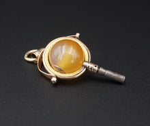 Antique Victorian 9k Gold Carnelian Watch Key Ball 1.7" PG1779