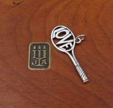 James Avery Love Tennis Racket Charm Sterling Silver Large 1.5" Retired CHS1949