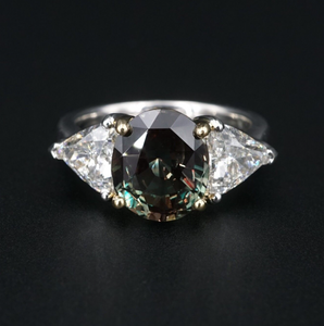 Natural Alexandrite Diamond Ring Platinum 18k 3-Stone 3ct Size 6 GIA RG4255