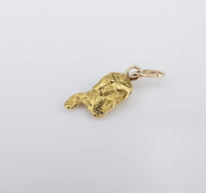 Yellow Gold Organic 18k-20k Gold Nugget Charm Pendant 0.8" 1.5g PG1810