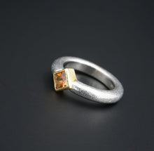 Matthew Trent Platinum 18k Gold Orange Sapphire "Donut" Ring Size 5.25 RG3513