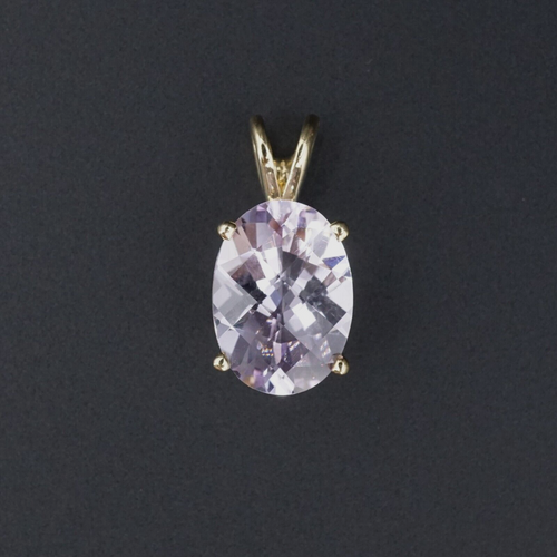 14k Yellow Gold Rose de France Amethyst Pendant 3/4