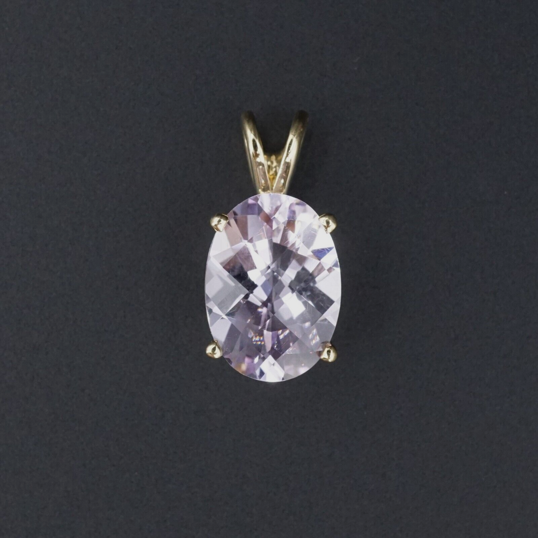 14k Yellow Gold Rose de France Amethyst Pendant 3/4