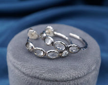 Ippolita Rock Candy 4 Stone Hoop Earrings Sterling Silver Quartz 1" ES2572