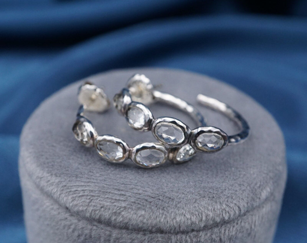 Ippolita Rock Candy 4 Stone Hoop Earrings Sterling Silver Quartz 1