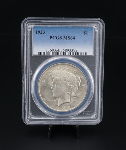 1923 Peace $1 Dollar Silver Dollar Coin PCGS MS64 Sick Luster CN479