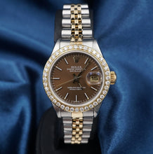 Ladies Rolex Datejust SS 18k Gold Chocolate Diamond Dial 26mm 69173 2000 W979