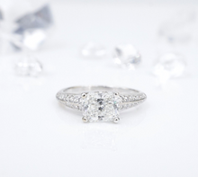 Radiant Diamond Engagement Ring 1.5ct 18k White Gold Sz 6 Pave East West RG4431