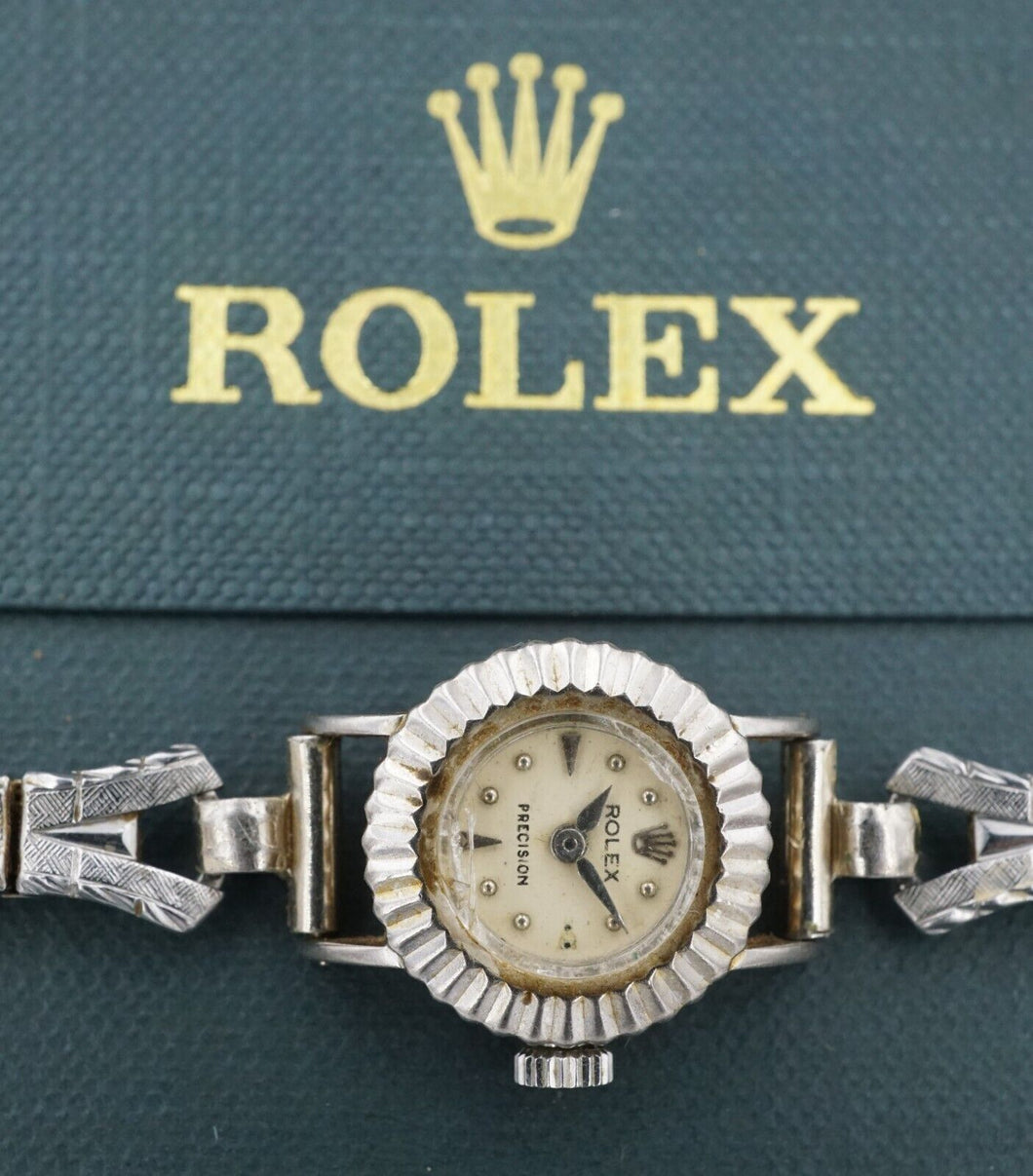 Rolex Cocktail 18k White Gold Watch 50s Model 8792 15mm W1002