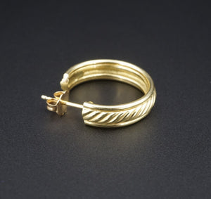 David Yurman SINGLE Earring Classic Cable Hoop 18k Yellow Gold EG2259