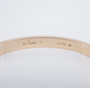 Cartier 18k Pink Rose Gold Love Bracelet Size 17 New Screwdriver BG840