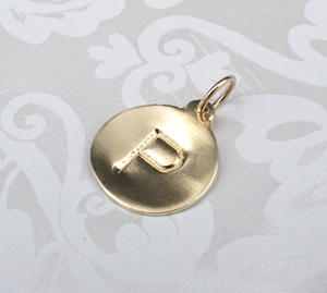 14k Yellow Gold "P" Alphabet Charm Helen Ficalora PG1909