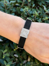 Charriol 18k Gold Celtic Noir Diamond Bracelet 6.5" Black Cable 15mm 5 Row BG878