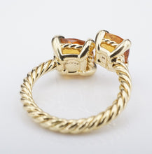 David Yurman Chatelaine Bypass Ring Diamond Citrine 18k Gold Size 7 RG4316