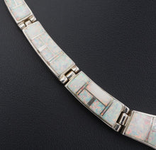 Navajo Sterling Silver Opal Inlay Necklace 16.5" TSF Touch of Santa Fe NS2044