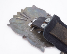 Vintage Navajo Concho Belt Sterling Silver Leather 42" Hand Stamped M1903