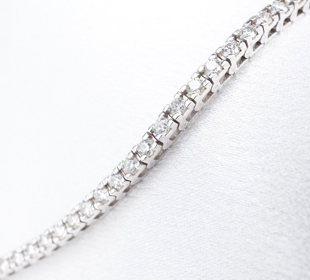 Classic 14k White Gold 3 carat Natural Diamond Tennis Bracelet 7