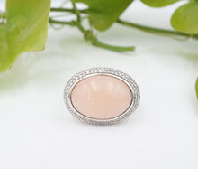 David Yurman Pink Opal Diamond Halo Sterling Silver Ring Size 7 RS3537