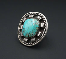 Paul Chee Navajo Sterling Silver Turquoise Statement Ring Size 7.25 RS2694