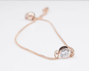 New 14k Rose Gold 0.25 carat Diamond Bolo Bracelet Adjustable 6-8" BG431