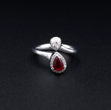 Giorgio Visconti 18K Ring Diamond Ruby White Gold Bypass Moi et Toi Sz 6 RG4225