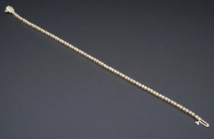 Classic 14k Yellow Gold 2 carat Natural Diamond Tennis Bracelet 7.25" BG719