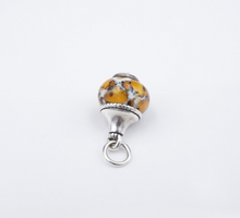 James Avery Orange Speckled Glass Finial Charm Sterling Silver Retired CHS1993