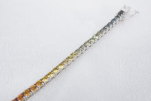 NEW 14k White Gold 7.5 ctw Natural Sapphire Rainbow Tennis Bracelet 7.5" BG894A