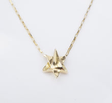 14k Yellow Gold Origami Star of David Pendant Necklace 24" Signed NG1603