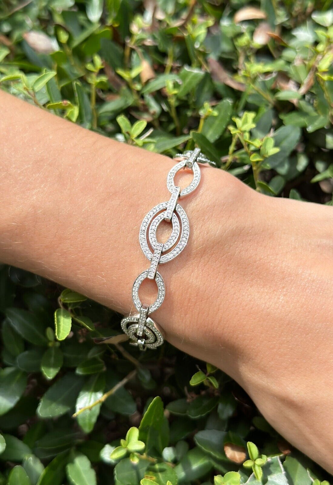 Diamond Tennis Bracelet 14k White Gold 4 carats Pave Statement 7