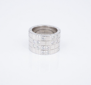 Cartier Diamond Lanieres Ring 18k White Gold Size 5 Euro 49 RG4235