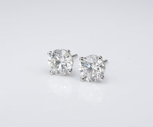 GIA Diamond Stud Earrings 2.6 carat Platinum RBC Natural K SI2 EG2110