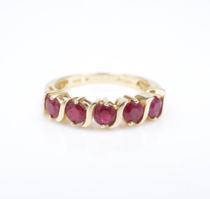 14k Ruby Stackable Band Gold Natural 1 ctw Ring Size 7 S-Link RG4180