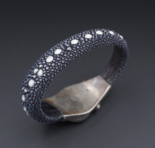 Stingray Serpent Bracelet Sterling Silver Shagreen Lou Guerin 7.5" Signed BS2910