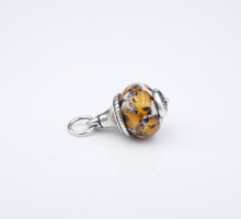 James Avery Orange Speckled Glass Finial Charm Sterling Silver Retired CHS1993