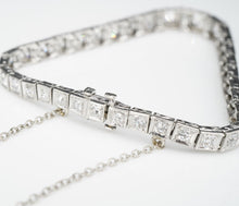 Vintage Platinum Graduated Diamond Tennis Bracelet 3ctw Mid Century 6.25" BG817