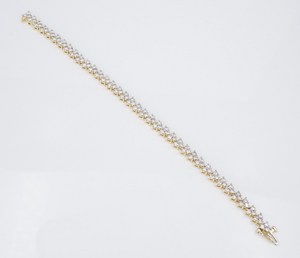 Unique 14k Natural Diamond Tennis Bracelet 6ctw Yellow Gold 7.5" BG893
