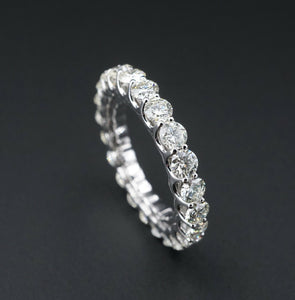 14k White Gold 2.75 carat Diamond Eternity Band Ring Anniversary Size 7 RG3008