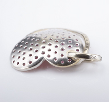 18k 2 Tone Gold Diamond Pendant Heart Pink Sapphire White Yellow 1" PG1897