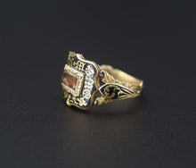 Victorian Mourning Ring Size 6 Antique 18k Yellow Gold "In Memory Of" RG4022