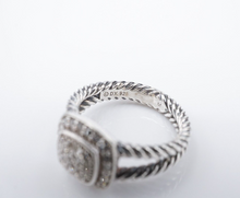 David Yurman Petite Albion Ring Diamond Band Sterling Silver Size 6 $975 RS3560