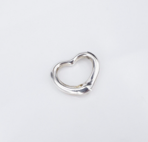 Tiffany & Co Open Heart Pendant Elsa Peretti Sterling Silver 21mm PS2153