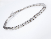 Classic 14k White Gold 3 carat Natural Diamond Tennis Bracelet 7" In Line BG892