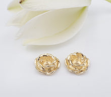 James Avery Rose Earring Jackets 14k Yellow Gold 0.4" Retired Vintage EG2457