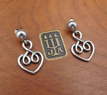 James Avery Scroll Loop Heart Dangle Earrings Sterling Silver 1" Retired ES2473